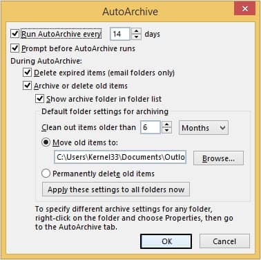 Run AutoArchive every XX days