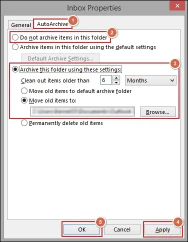 Apply to save the changes and proceed to OK