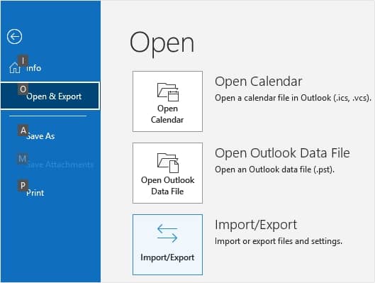 Open Export Import and Export