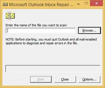 Click on Browse to scan the PST file