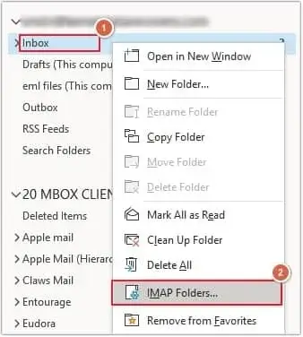 choose IMAP folders