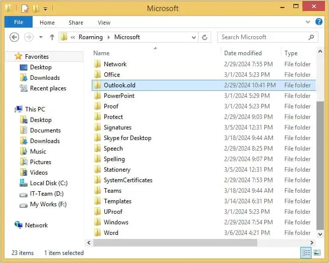Rename it as a old extension and create a new folder