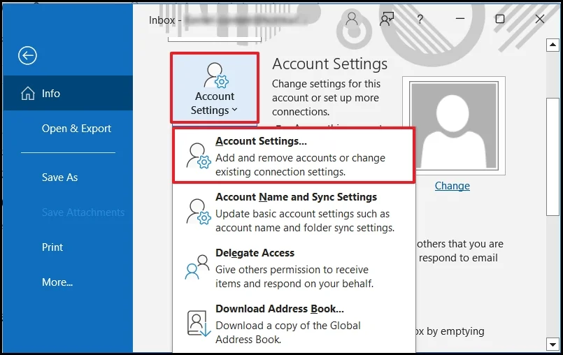 Choose Account Settings