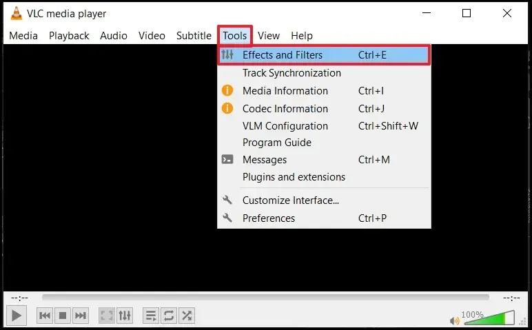 click on Effects and Filters