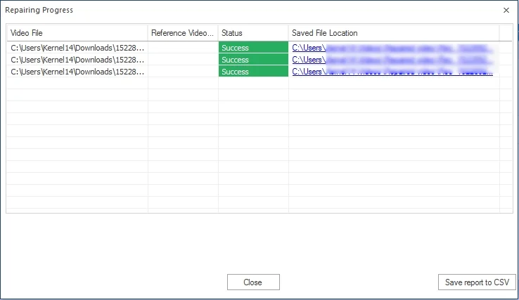 Save report to CSV