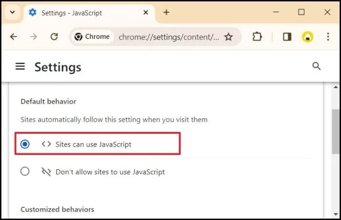 Go to the Privacy and Security category