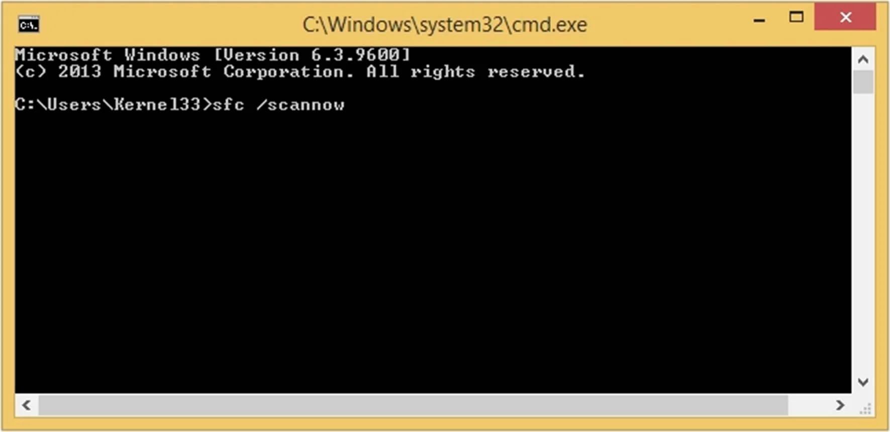 Run the command sfc /scannow
