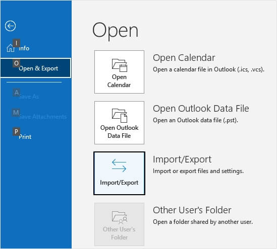 Move to File Open & Export