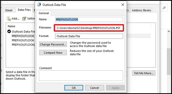 click on data files