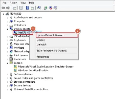 click on update driver