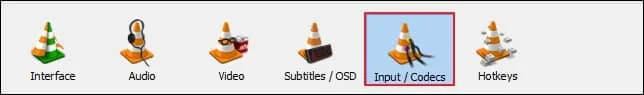 Select the Input or Codecs