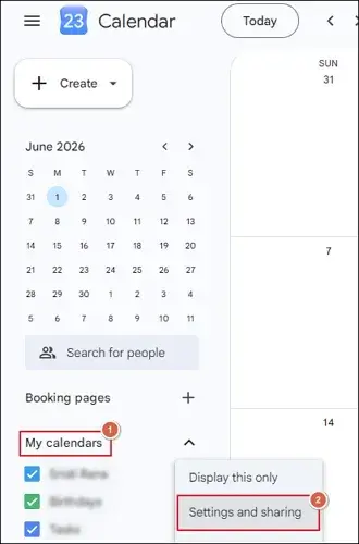 Click on three dots and proceed to Settings and sharing