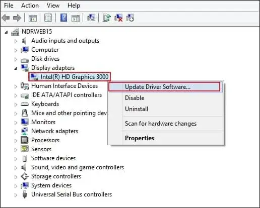 Locate and expand Display adapters