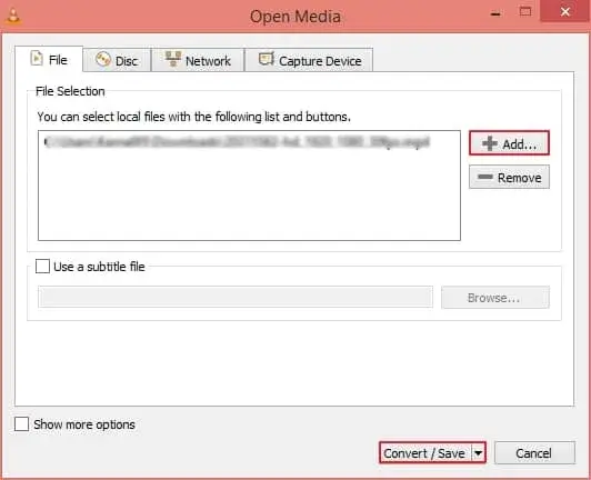 Tap on Add option to choose video file