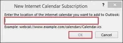 Now paste the URL in the section and click OK