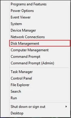 click on disk managemen