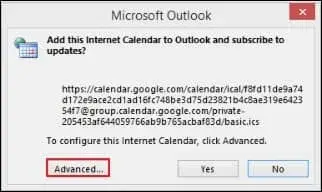 click on the Advanced option