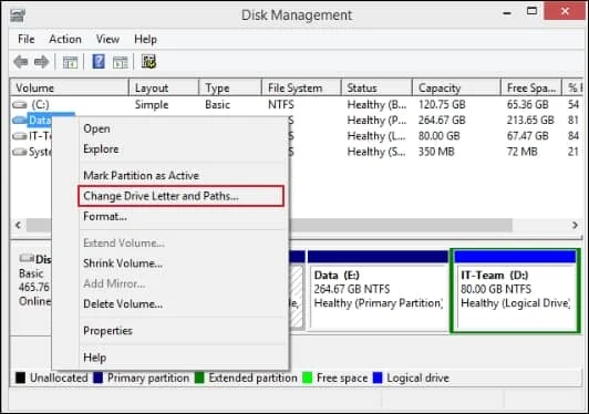 right click on the drive and then select