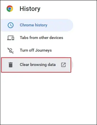 Tap on the Clear browsing data option