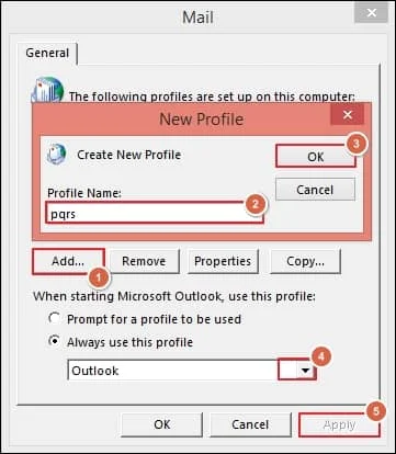 Press on Add option, enter the Profile Name, and click on OK. Choose your newly created profile from the drop-down menu and proceed to Apply