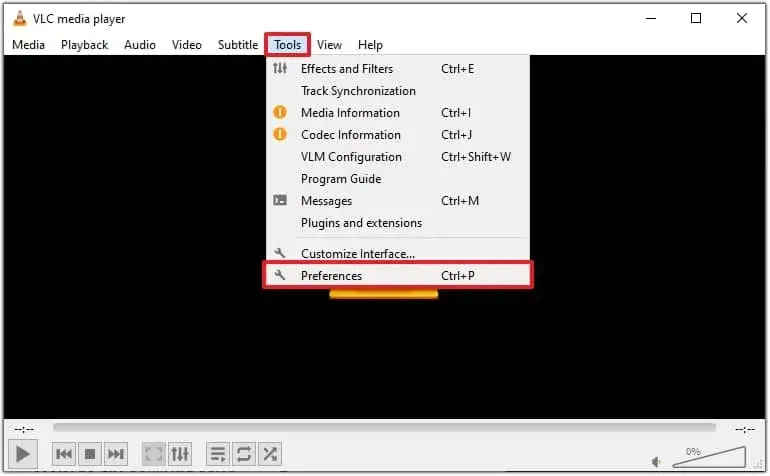 click on Tools and choose Preferences from the dropdown