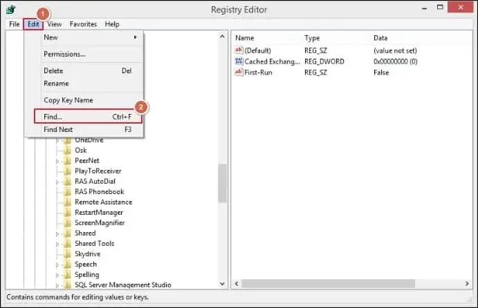 open the Edit tab and choose the Find