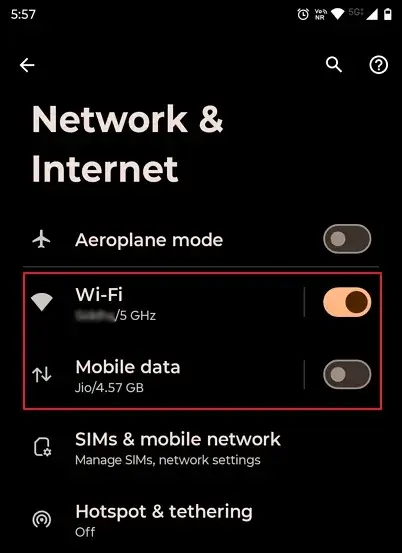 Check whether the connected network is Mobile data or WiFi