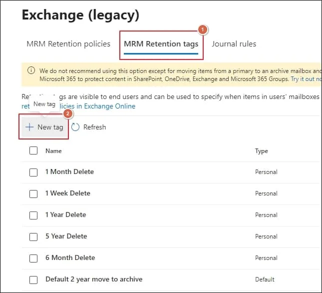 MRM Retention tags