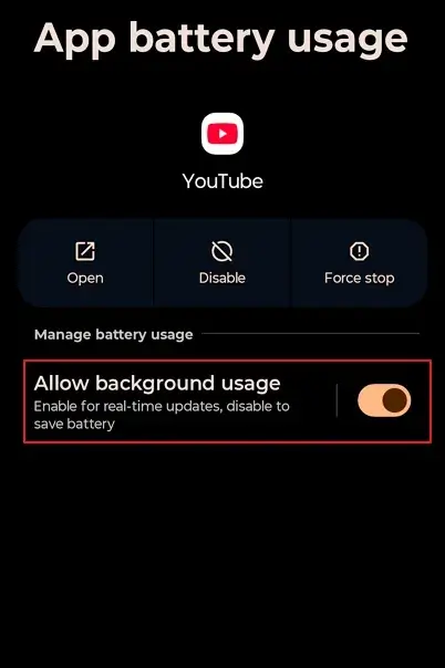 Allow background usage