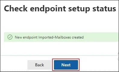 shows the endpoint status