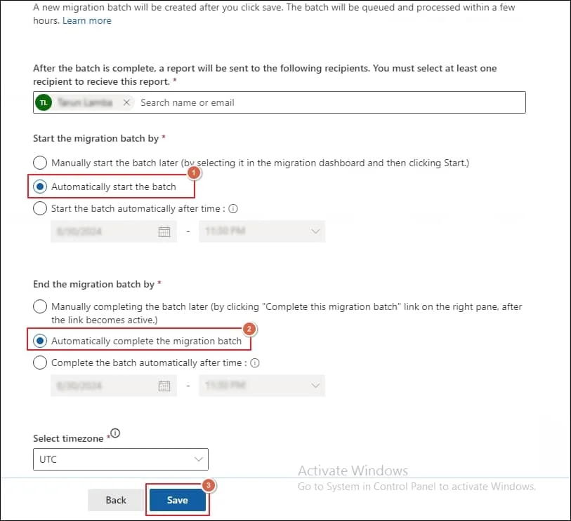 Automatically Start the batch option