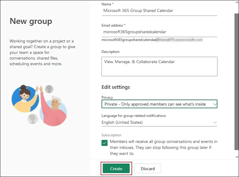 Create a new group