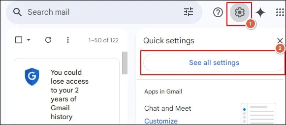 Seee all setting option