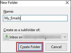 provide name of folder then click on Created Folder