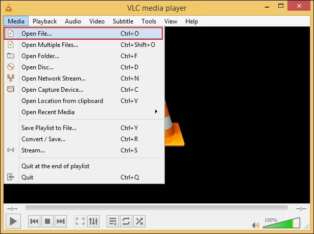 open video in vlc