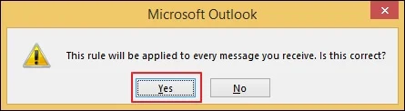 Select Yes on the pop-up message