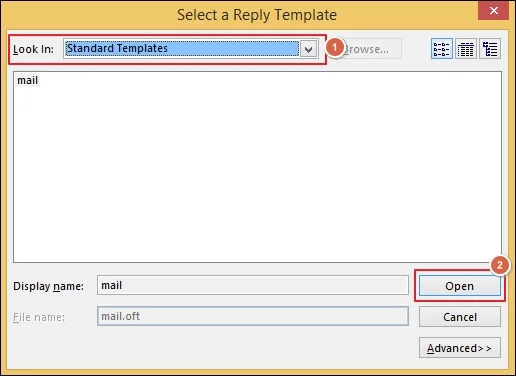 Select a reply template