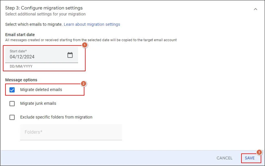 Configure migration settings