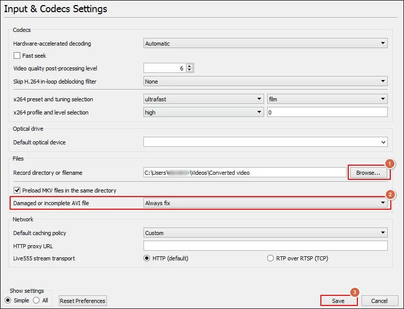 select save option to execute the changes