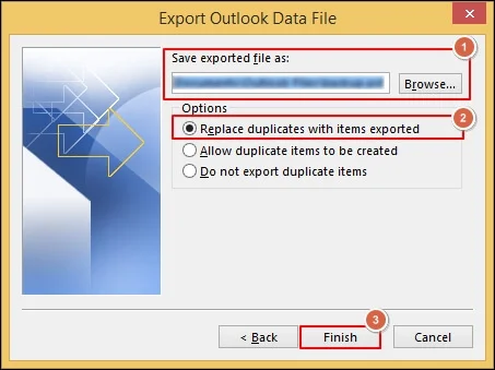 Finish the backup proces