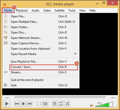 Select media convert save option 