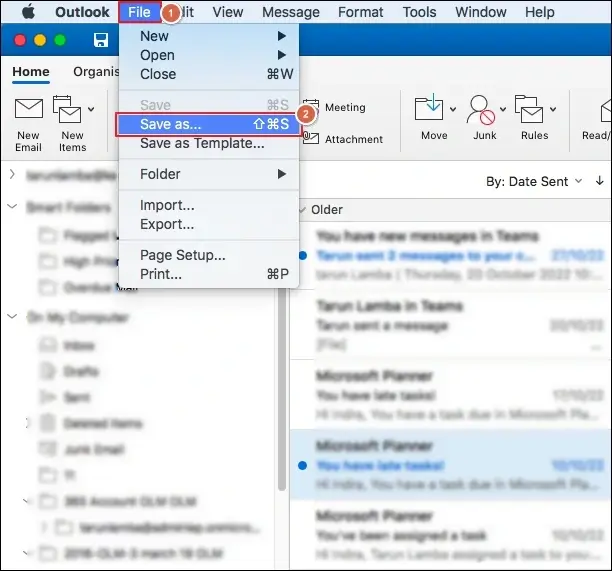 click on File Save As