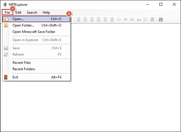 Go to the File menu to Open