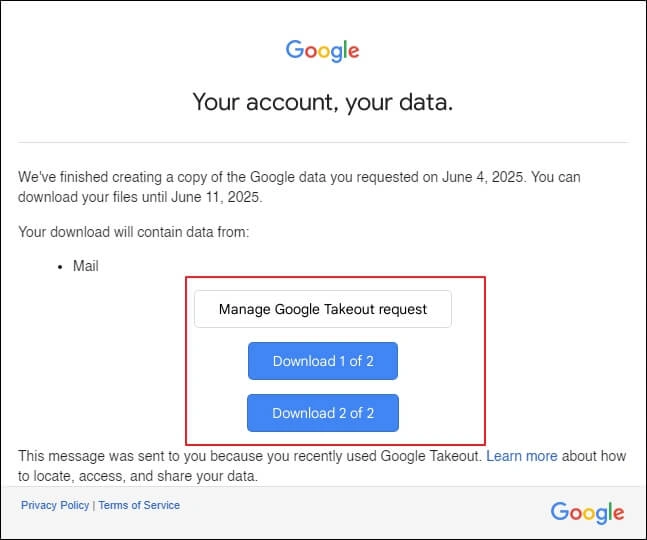 Download the mailbox data