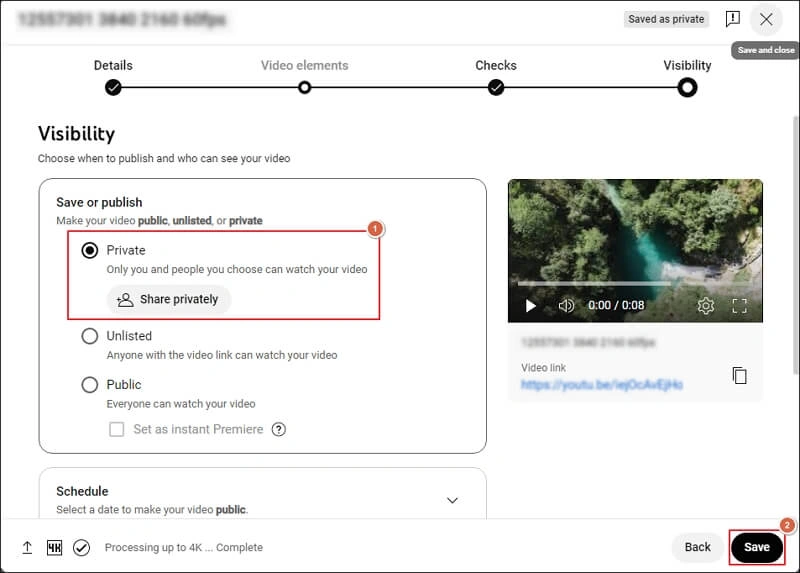 Mark Video Private