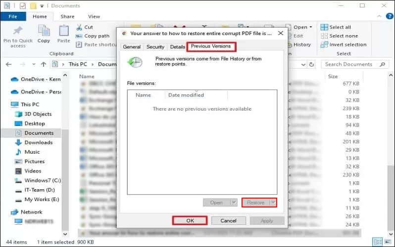 Restore PDF
