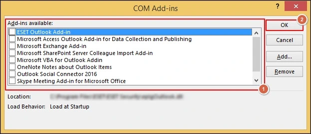 restarting Outlook after each change