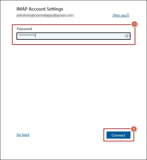 Provide password and connect