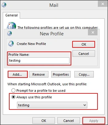 Tap on Add to create a new profile