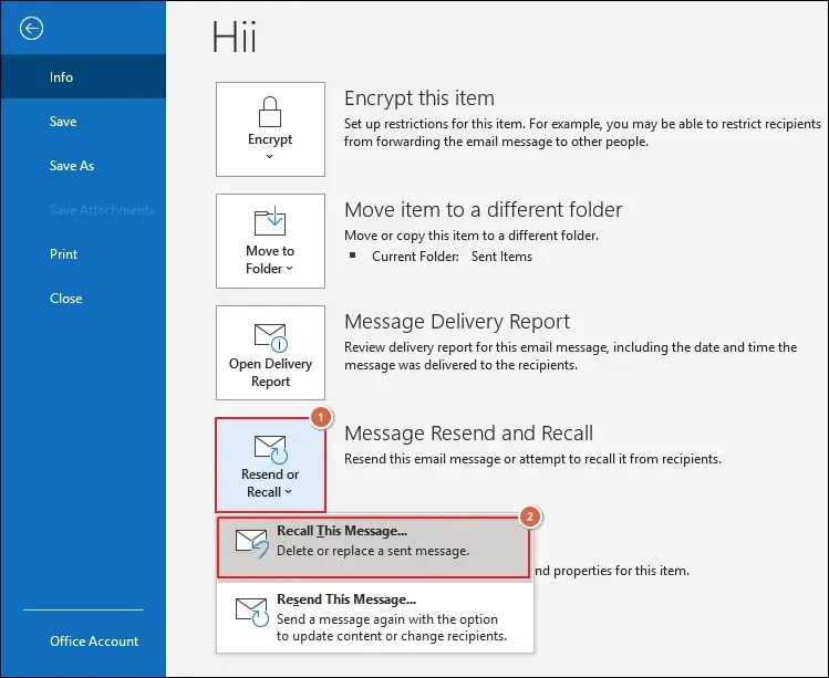 Message Resend and Recall